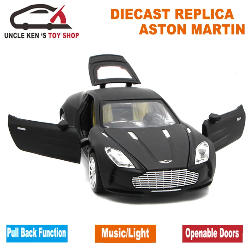 Цена Aston Martin One 77 металлические игрушечные машинки, модель 1 32 литья под давлением, детский подарок с функцией оттягивания музыка светильник откры...