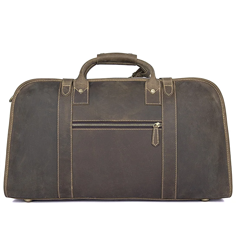 

J.M.D Crazy Horse Leather Travel Handbags Vintage Large Capacity Luggage Bag Practical Bussiness Duffel Totes For Men 6004R