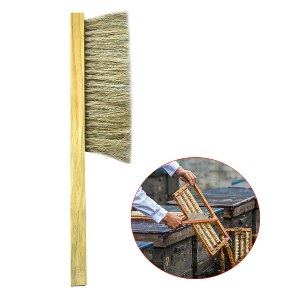 

1PCS mane brush for sweeping cleaning beehive tools two rows horsetail hair new bee brushes beekeeper equipment for apiculture