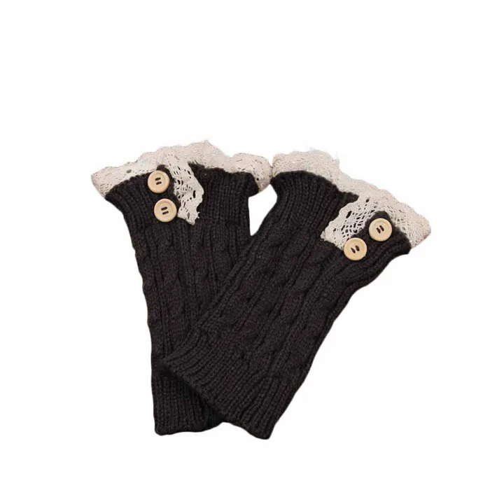Женские зимние модные вязанные носки, гетры, прямые кружевные носки с пуговицами, гетры