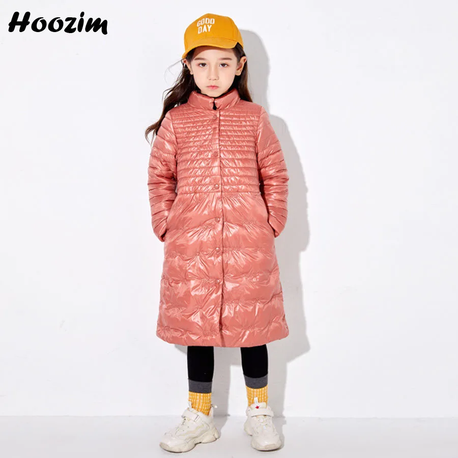 

European Ultra Light Jacket For Girls 9 10 11 Years Fashion Black Parka Children Beautiful Kids Outerwear Spring Coat For Girls