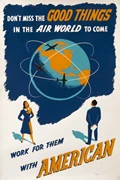 Не пропустите хорошие вещи-American Airlines 1943 WWII постер винтажный холст DIY настенные