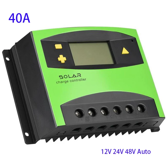 

12V 24V 48V LCD Display Solar PV Charge Regulators 40A PWM Solar Charger Controller 5V Dual USB Solar Charge Controller
