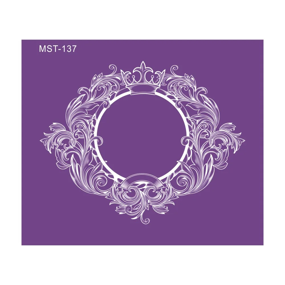 

Crown Frame Mesh Stencil Lace Cake Stencil Wedding Cake Decorating Tools Soft Fabric Stencils for Fondant Cake Mold Bakery