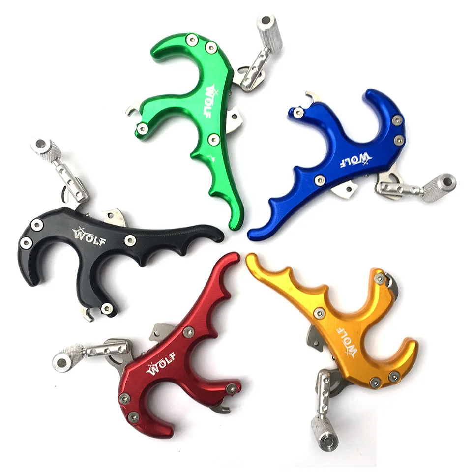 Wolf Stainless Steel 4 finger grip Caliper Release aid Archery Caliper