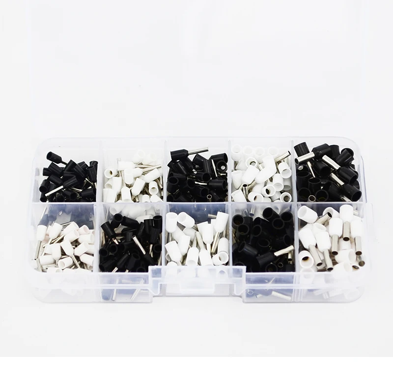 

High quality 400Pcs Insulated Cord Pin End Terminal Ferrules Kit Set Wire Copper Crimp Connectorl E0508,E7507,E1008,E1508,E2508