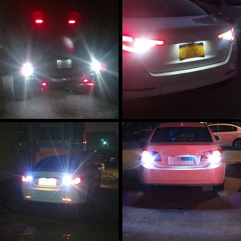 

2pcs T20 6000K White 5630 33SMD LED Car Backup Reverse Lights Bulb DC 12V 15W