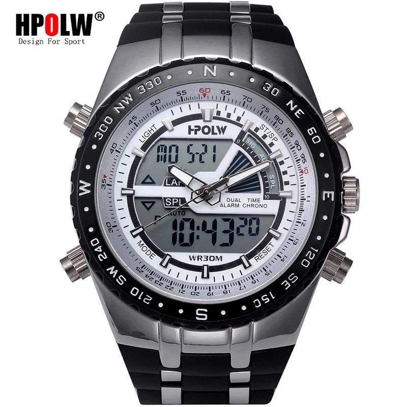 men's digital watch with compass