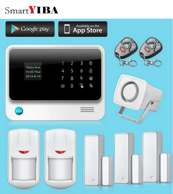 Smartyaba Русский Испанский Английский G90B PLUS wifi GSM 2G сигнализация Система безопасности домашняя GSM Сигнализация приложение контроль сигнализации DIY комплект - Цвет: G90B32