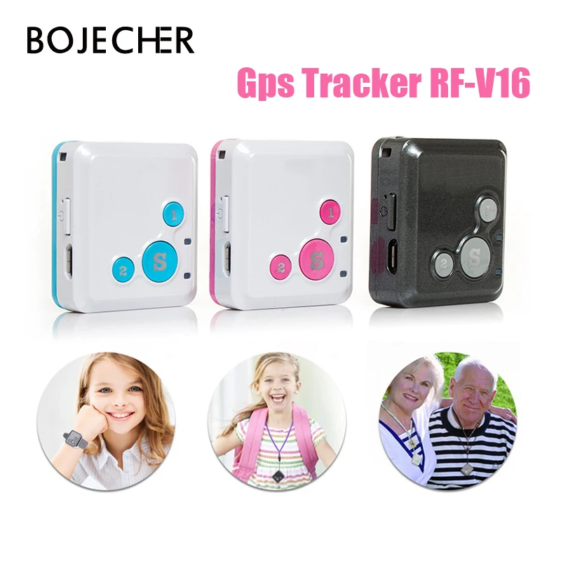 

Mini Personal Kids Child GSM GPRS GPS Tracker RF-V16 SOS Communicator 7 Days Standby Voice Monitoring Lifetime Free Tracking