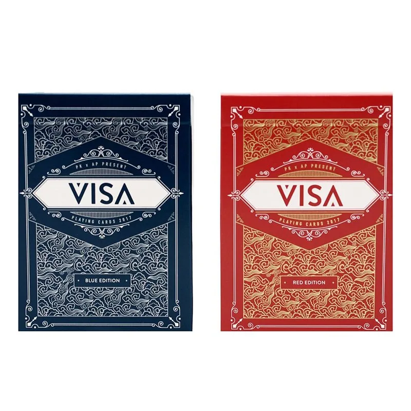1 колода Visa синие или красные серебряные игральные карты покер размер USPCC
