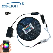 5M 10M للماء RGB Wifi LED قطاع ضوء تحكم بالموسيقى ضوء SMD5050 DC12V مرنة ضوء شريط LED الشريط المنزل الديكور مصباح(China)