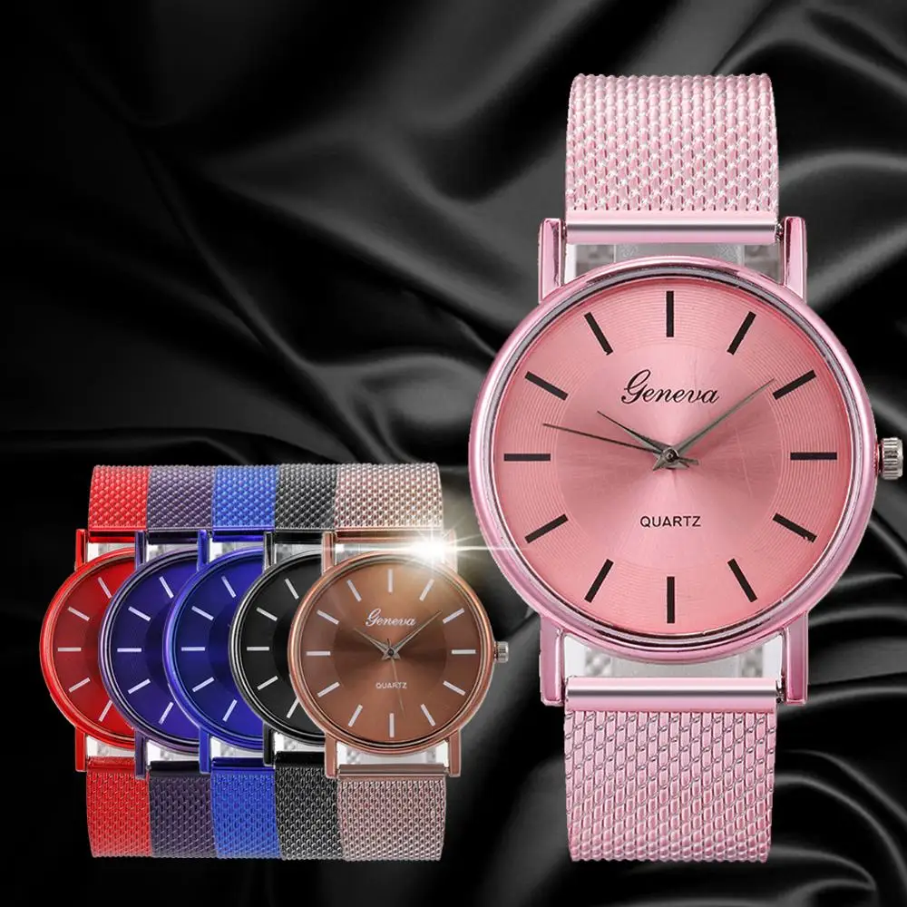Fashion GENEVA Womens Quartz Classic Stainless Steel Wrist Watch Bracelet Watches Wristwatch Clock Gift Hot Fast Shipping | Наручные часы