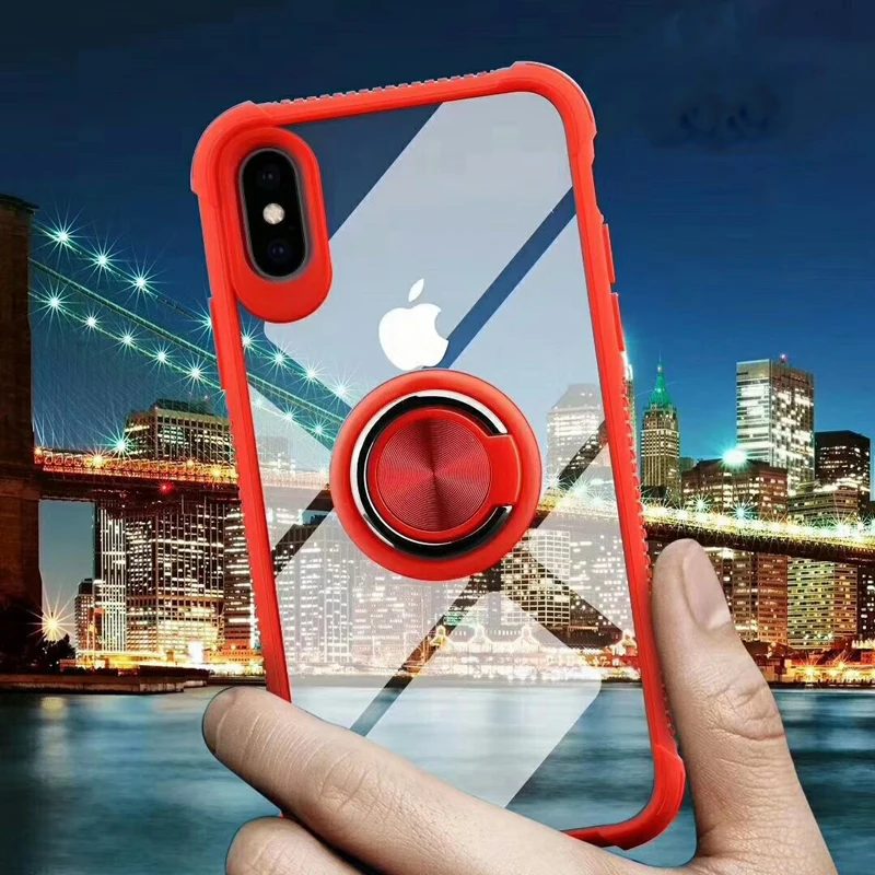 for Samsung Galaxy S10 Plus S10e S9 Case Armor Shockproof Elec Plating Holder Transparent Cover e Funda Capa |