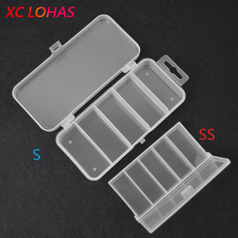 3 Sizes Fishing Tackle Boxes With 5/14 Compartment Fish Lure Hooks Tackle Tool Strength Transparent Visible Fishing Accessories
