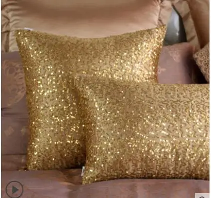 Glitter Sequins Pillow Cover Case Waist Throw Sofa Cushion Cases Home Decoration 