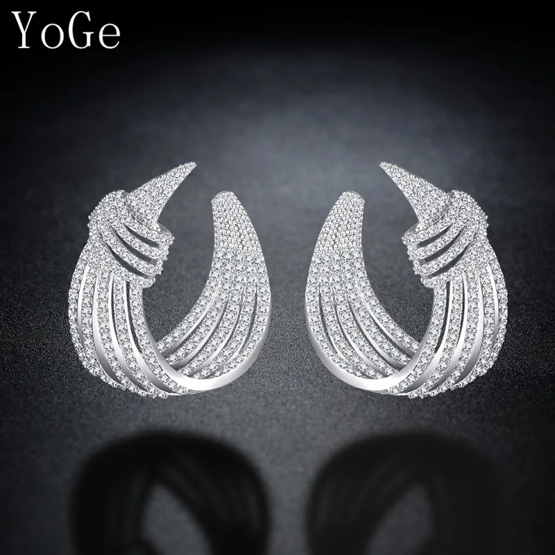 

YoGe E0494 Fashion AAA cubic zirconia full stones stud earrings ,women's accessaries
