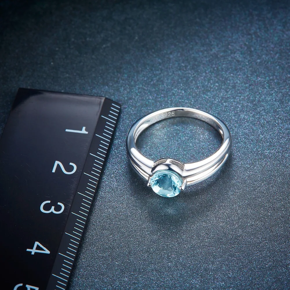 Женское кольцо из серебра 925 пробы с натуральным аквамарином|fine jewelry|925 sterling gemstone