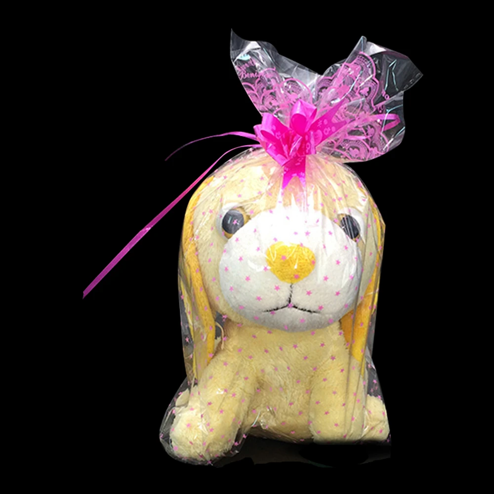 300pcs/Lot 18*25cm Heart Printed Plastic Package Bag For Plush Toys Dust Proof Poly Decoration