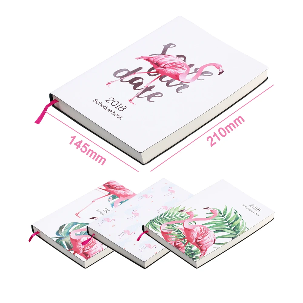 

1PC 150 Sheets Traveler Notebook Cute A5 flamingo Schedule Notebook Weekly Monthly Planner Organizer Diary Agendas