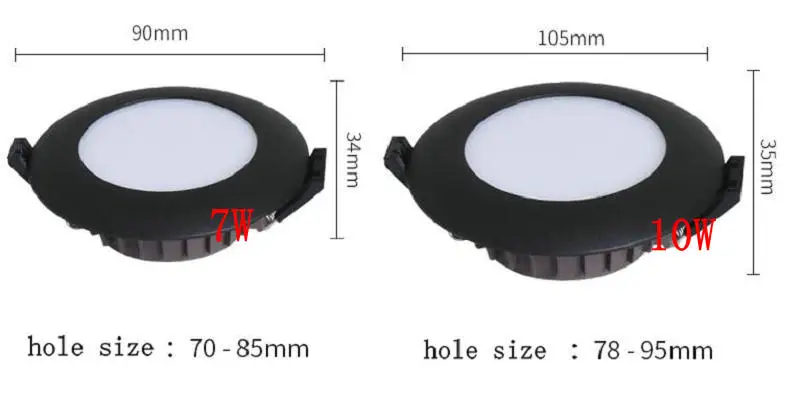 Черный корпус белый корпус затемняемый Светодиодный светильник COB Потолочный точечный свет 5 Вт 7 Вт 10 Вт потолочный встраиваемый освещение внутреннее освещение