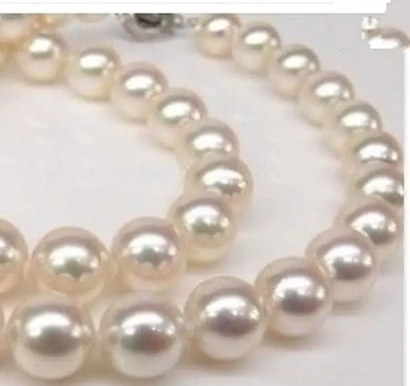 8 Mm Blanc Akoya Shell collier de perles Boucle d/'oreille Set AAA 18/"