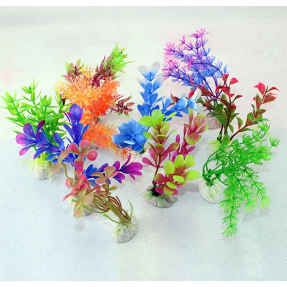 Adeeing Simulate Water Plant Aquarium Fish Tank Landscape Fake Flower