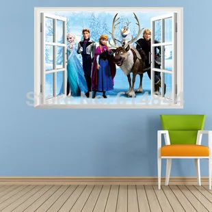 

waterproof and removable 3d stikers for kids rooms elsa wall decals wall stickers home decor patterns adesivo de parede