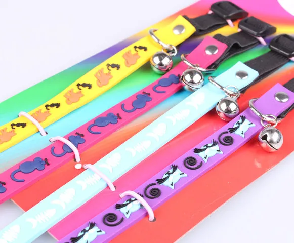 Free shipping pet cat collar safety belt elastic belt mouse cat style soft silicon cartoon 24pcs/lot