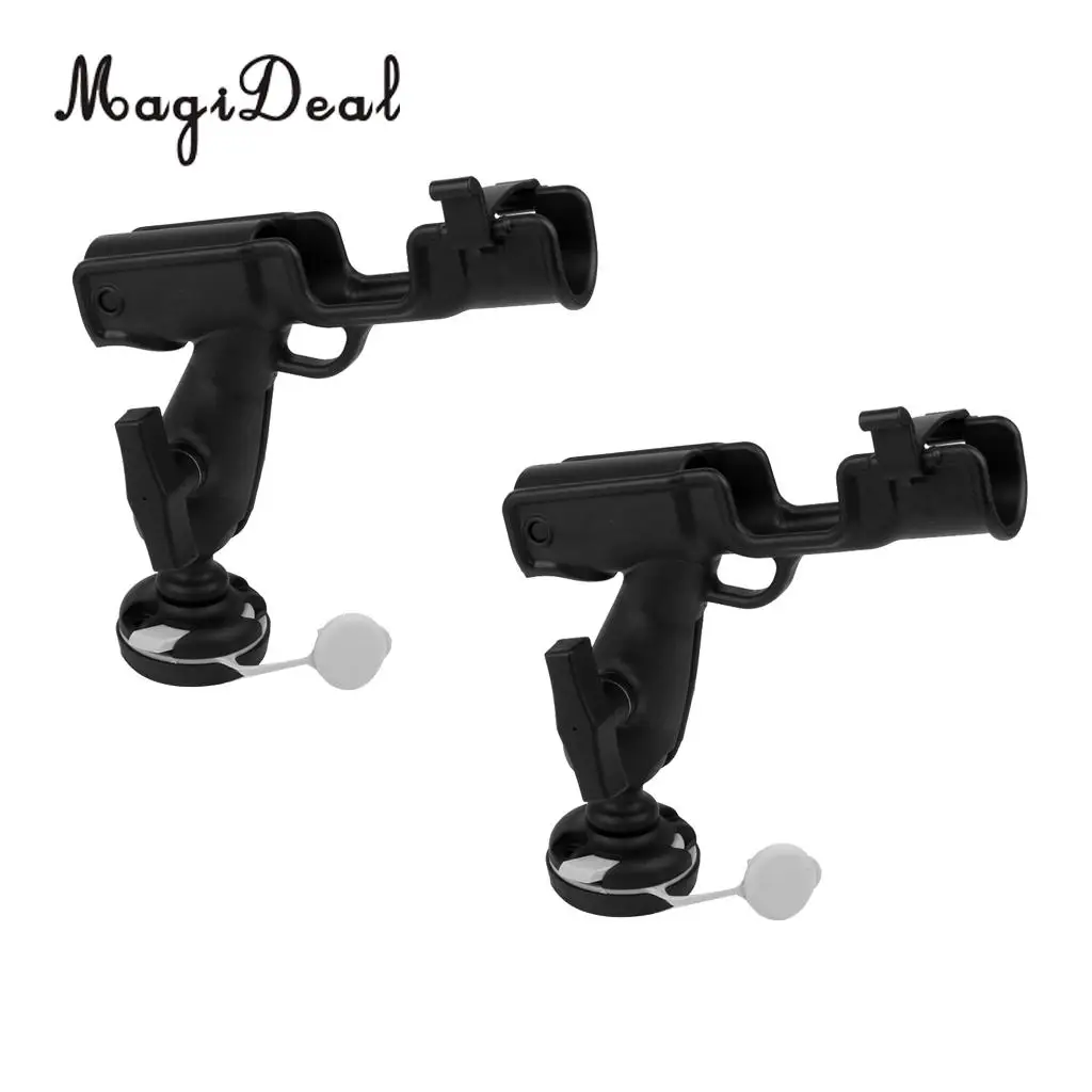 

MagiDeal 2Pcs Durable Strong Nylon Fishing Rod Holder Rack Mount Bracket Pole Rest Stand & Base Screw for Kayak Canoe Boat Yacht