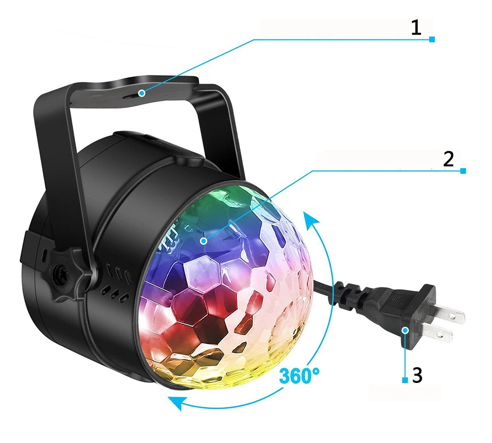 AC 80-260 в звук активация красочный сценический эффект ночник дистанционное управление стробоскоп вечерние dj диско свет Рождество Праздник свет