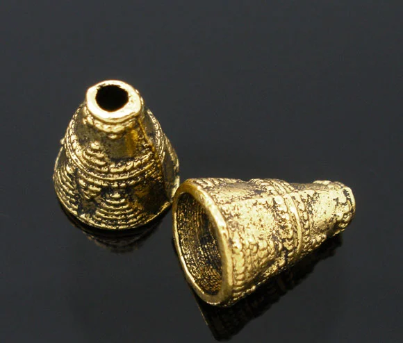 

DoreenBeads 60 golden tone Cone End Beads Caps 11x9mm (B06055), yiwu