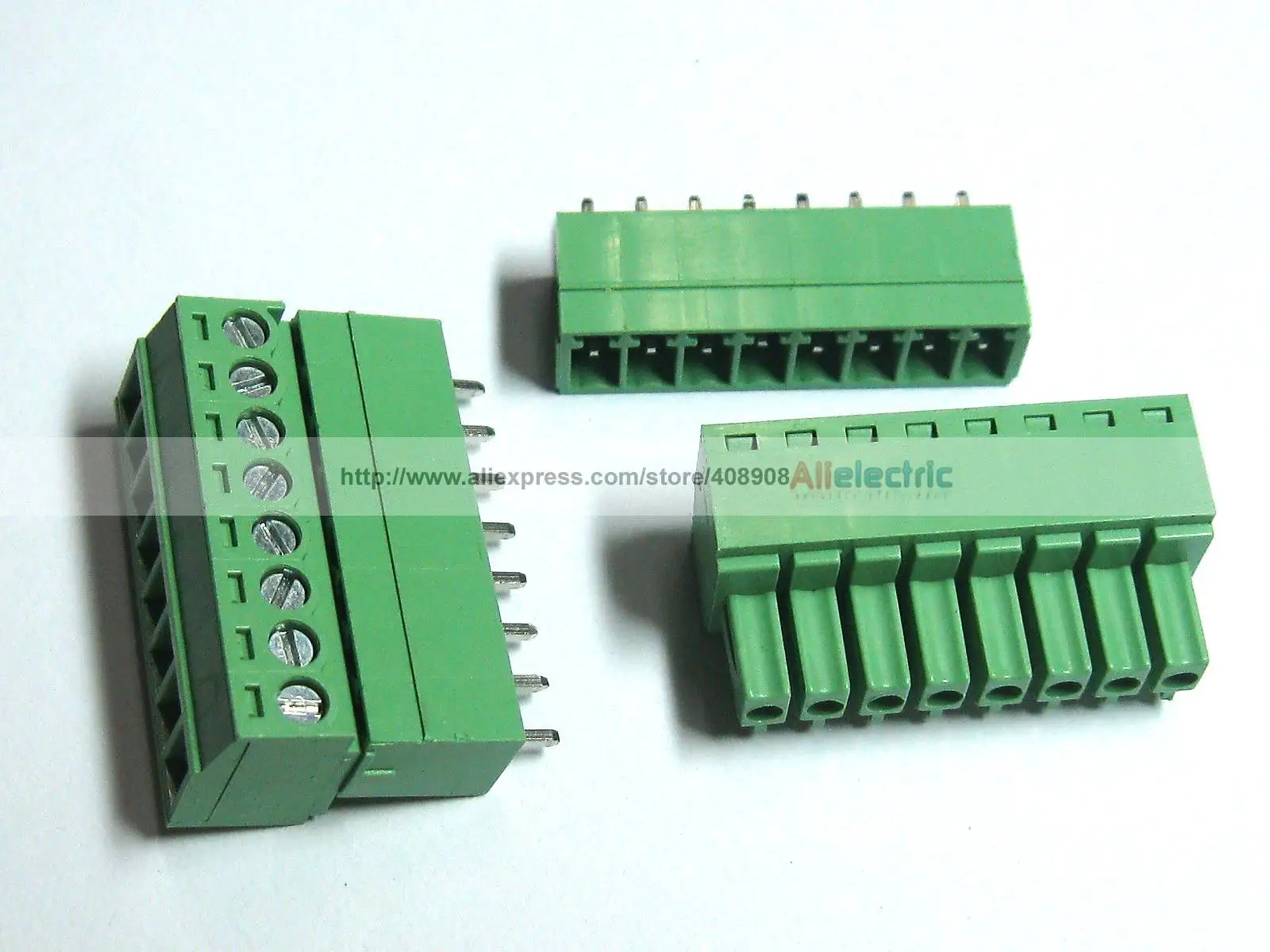 

20 Pcs Screw Terminal Block Connector 3.81mm 8 Pin Way Green Pluggable Type