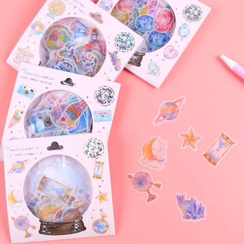 48 шт хрустальный шар кошки наклейки в виде конфет Kawaii Канцтовары декоративные