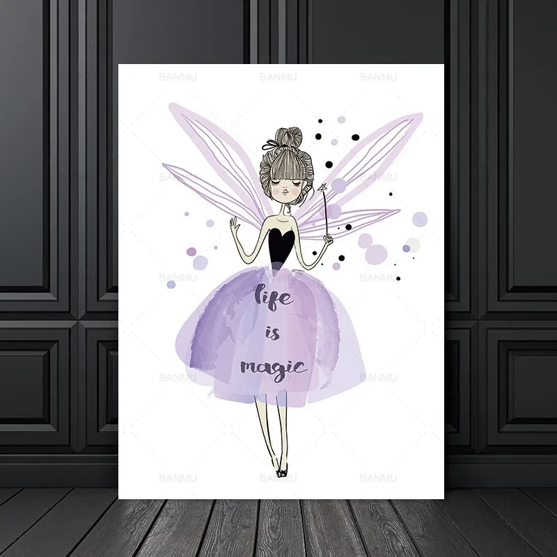 

Wall art canvas painting Picture Cartoon Girl wall painting art canvas Picture decor poster abstract figure art print Wall