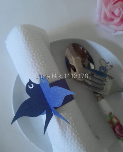 

Cheap paper napkin ring napkin holder wedding swallow napkin holders buckles Wedding Party Decorations royal blue