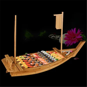 

Japanese Cuisine Sushi Boats Sushi Tools Wooden Ship Model Wood Handmade Simple Ship Sashimi Assorted Cold Dishes Tableware Bar
