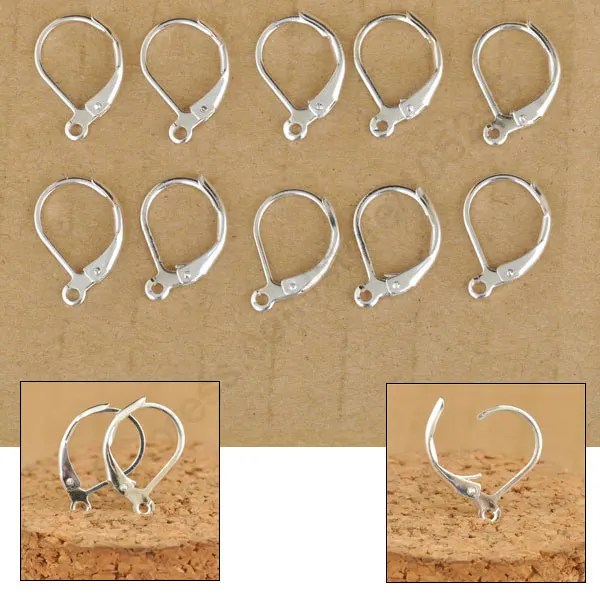 

Free Fast Ship 100Pcs Making Jewelry Findings Sterling Silver Color Hoop Circle Hook Earring Earwires DIY Jewelry Made Beads