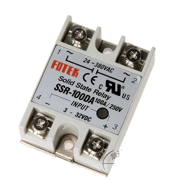 SSR-100DA Solid State Relay DC to AC (Input 3-32V DC Output
