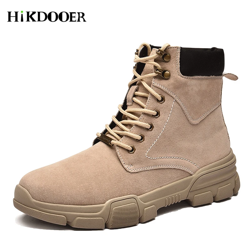 

Leather Autumn Men Fashion Boots Waterproof Ankle Martin Boots Outdoor Working Safety Boots botas masculina Male Martin Shoes