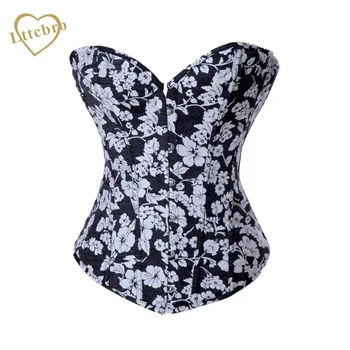 

Floral White Denim Corset