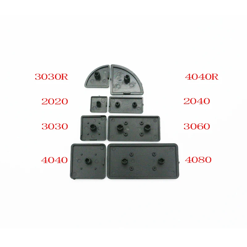 Venda quente CNC 3D Peças de Impressora Placa de Cobertura Tampa de Plástico preto para o Perfil De Alumínio DA UE 2020/2040/ 3030/3060/4040 nylon Endcap