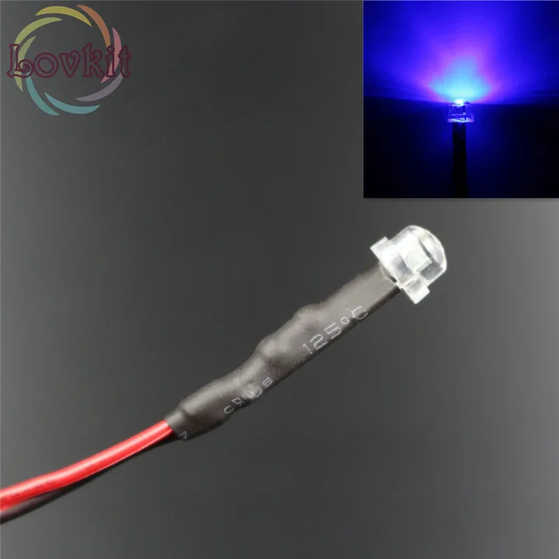 

50pcs 5mm 12V Pre-Wired Resistor DC 20cm Super Bright Blue Light-emitting Diode LED Straw Hat Astigmia For Car Toy DIY HOT SALE