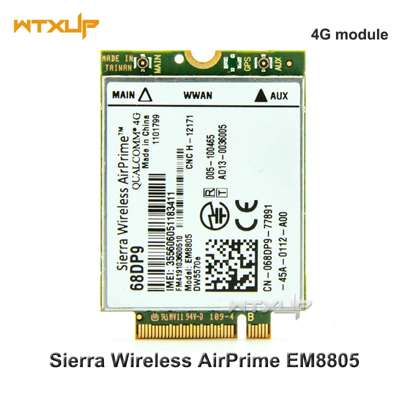

Unlocked Sierra Wireless AirPrime EM8805 DW5570e 68DP9 C26 WWAN 4G Card LTE HSPA+ NGFF Module For DELL E7250 Venue 8 Pro/11 pro