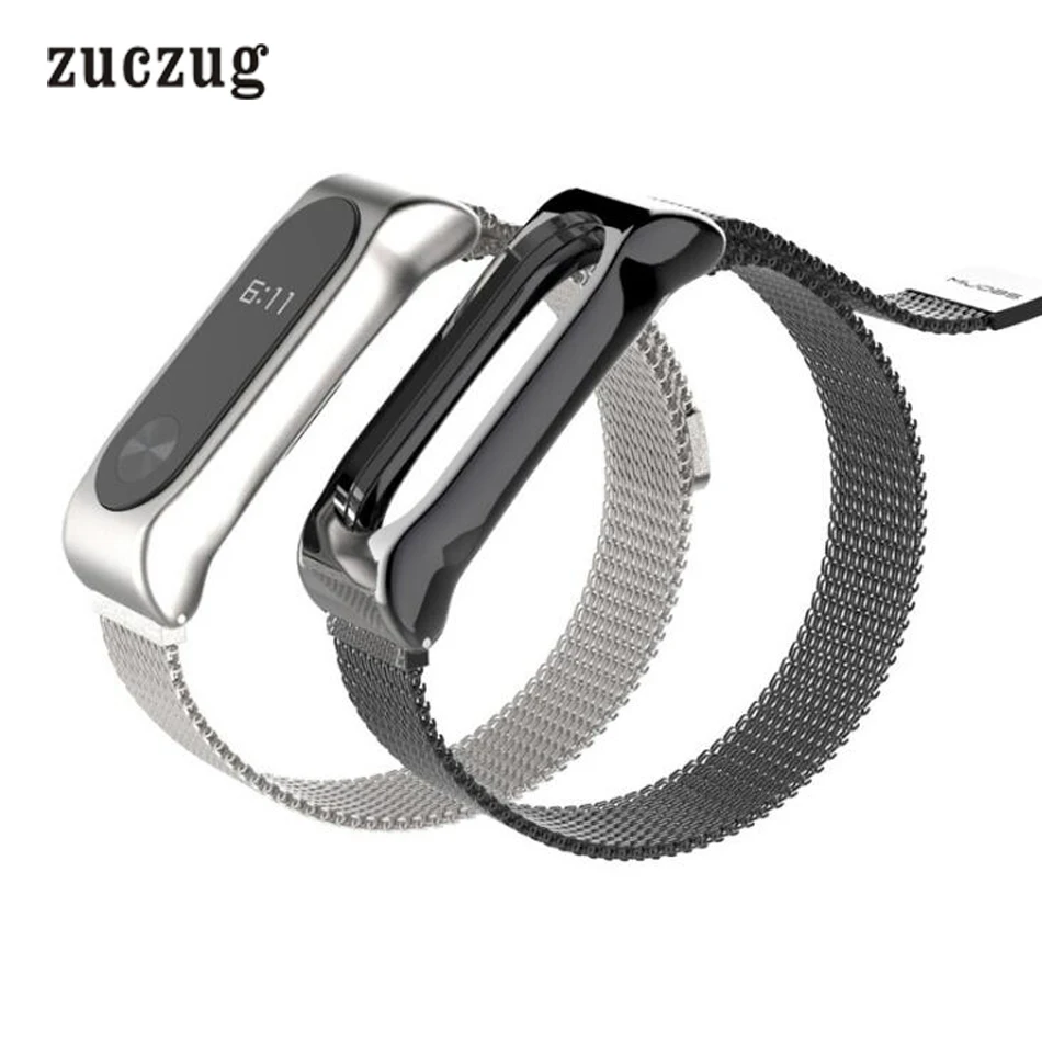 

New Mijobs Stainless Steel Milanese Magnetic Loop Strap for Xiaomi Mi Band 2 Replacement Accessories Metal Magnet Watchband