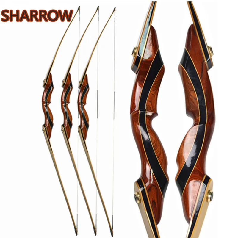 

1Pc 62" 25-55lbs Archery Takedown Recurve Bow Longbow Right Hand American Hunting Bow For Outdoor Hunting Shooting Accessories