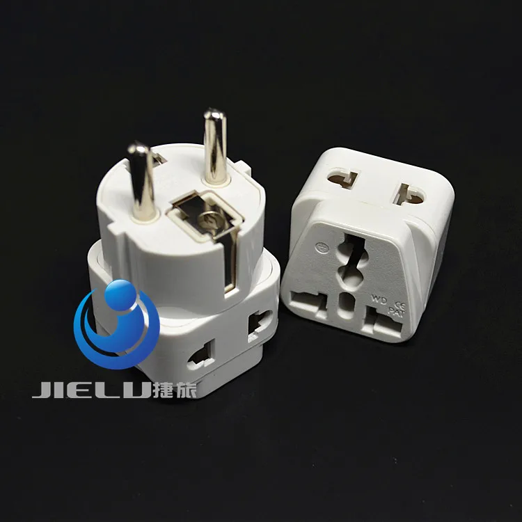 

Universal Converter UK US AU EU to GER Germany Plug AC Power Travel Adapter 2in1