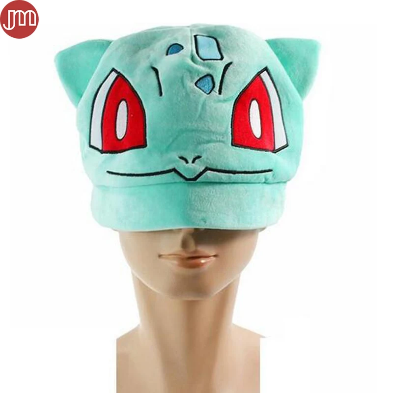 Bulbasaur косплей игрушки Аниме костюм теплые плюшевые шапки мультфильм шапка зима Прохладный шапочка для взрослых подростков