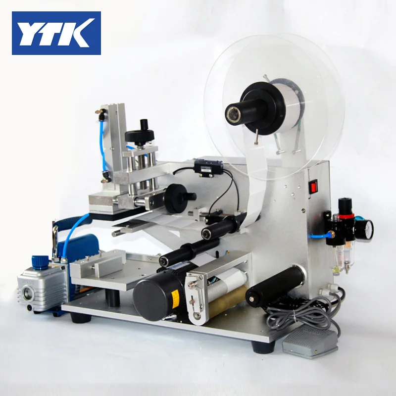 YTK полуавтоматическая плоская Этикетировочная машина 120 Вт|bottle label sticker|machine