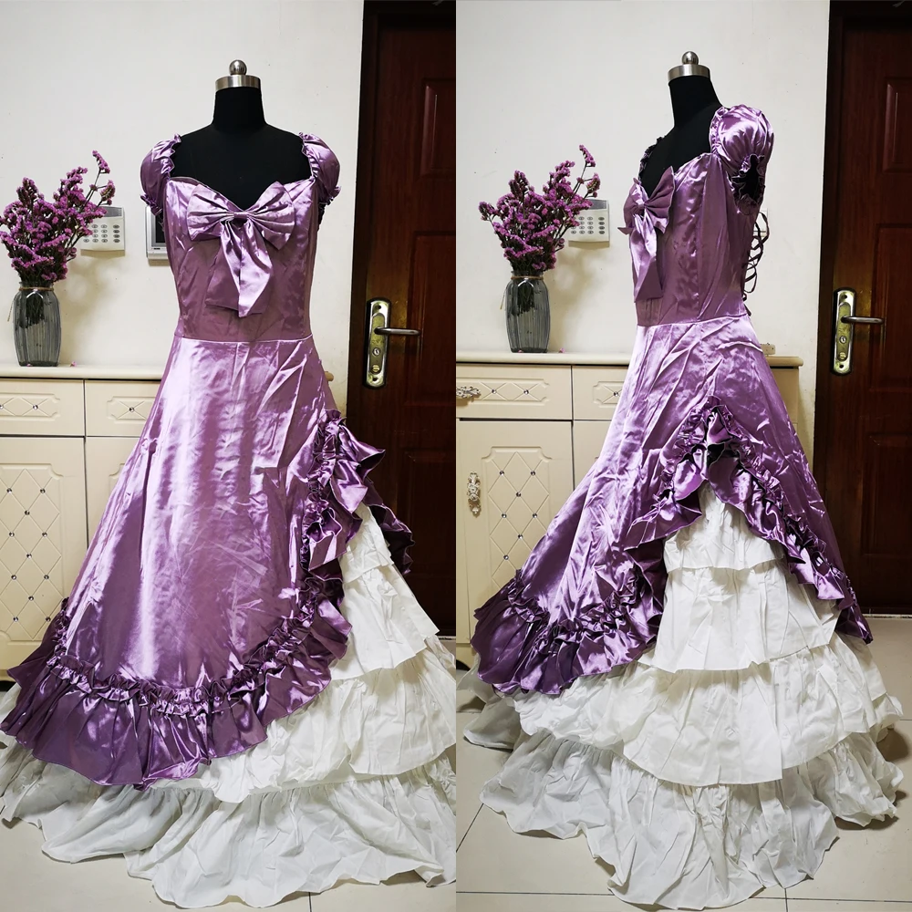 

New red Vintage costumes 18th Duchess Retro medieval Renaissance Reenactment Theatre Civil war Victorian dress D-277